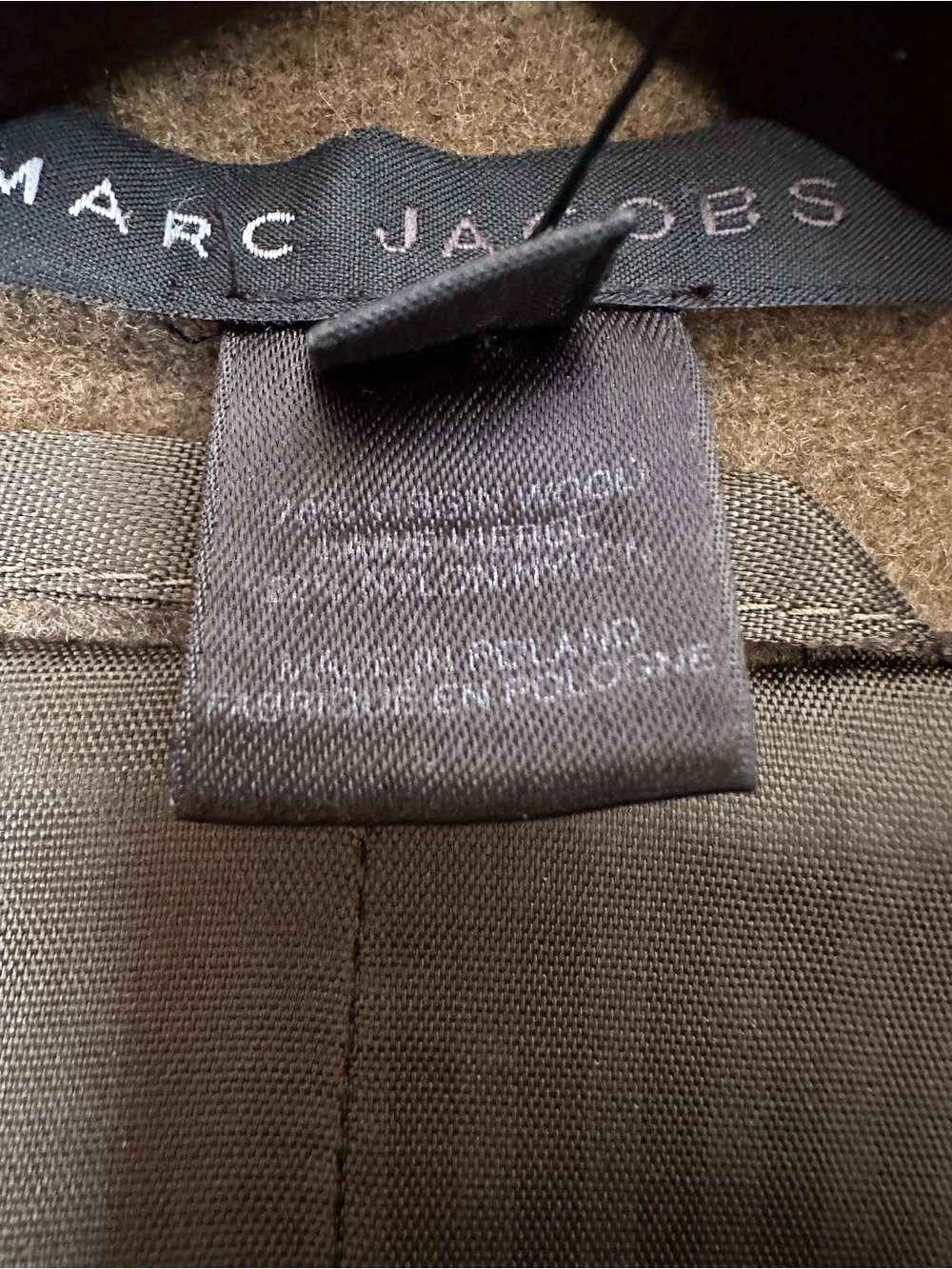 Marc Jacobs Olive Green Military-Style Wool Jacket with Cream Trim Size 10 - Picture 6 of 7
